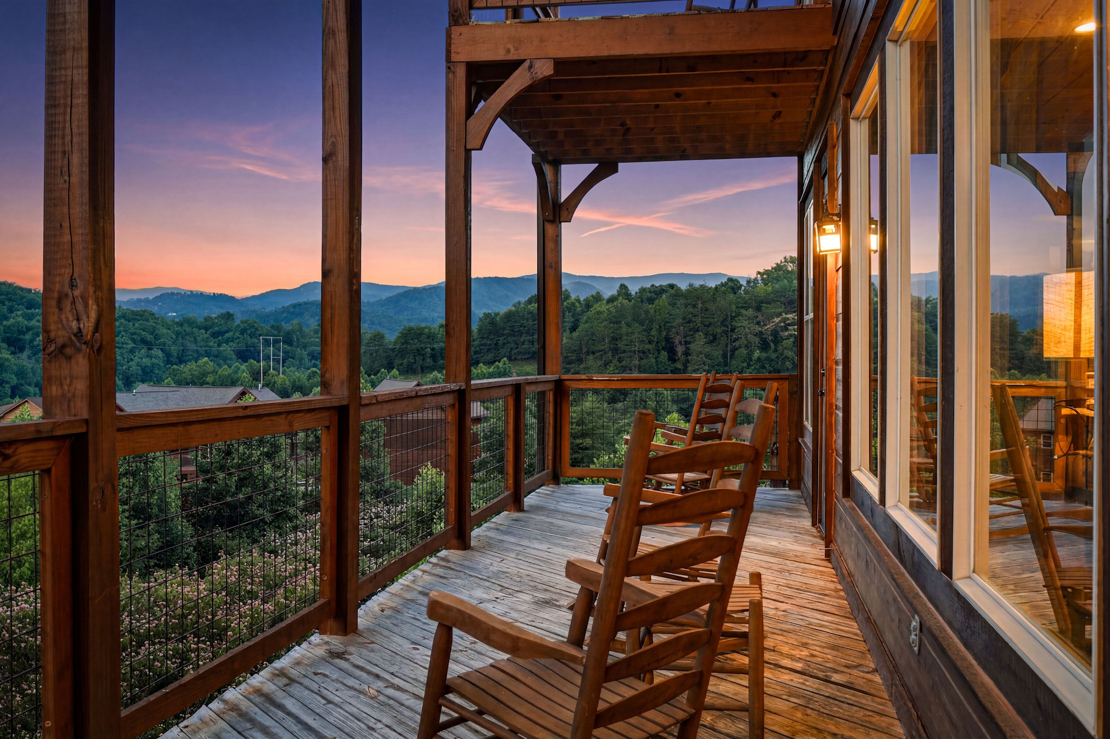 Enjoy Smoky Mountain views from the private decks.