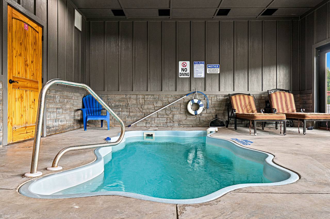 Indoor pool measures about 8 x 12 feet. Indoor pool measures about 8 x 12 feet.