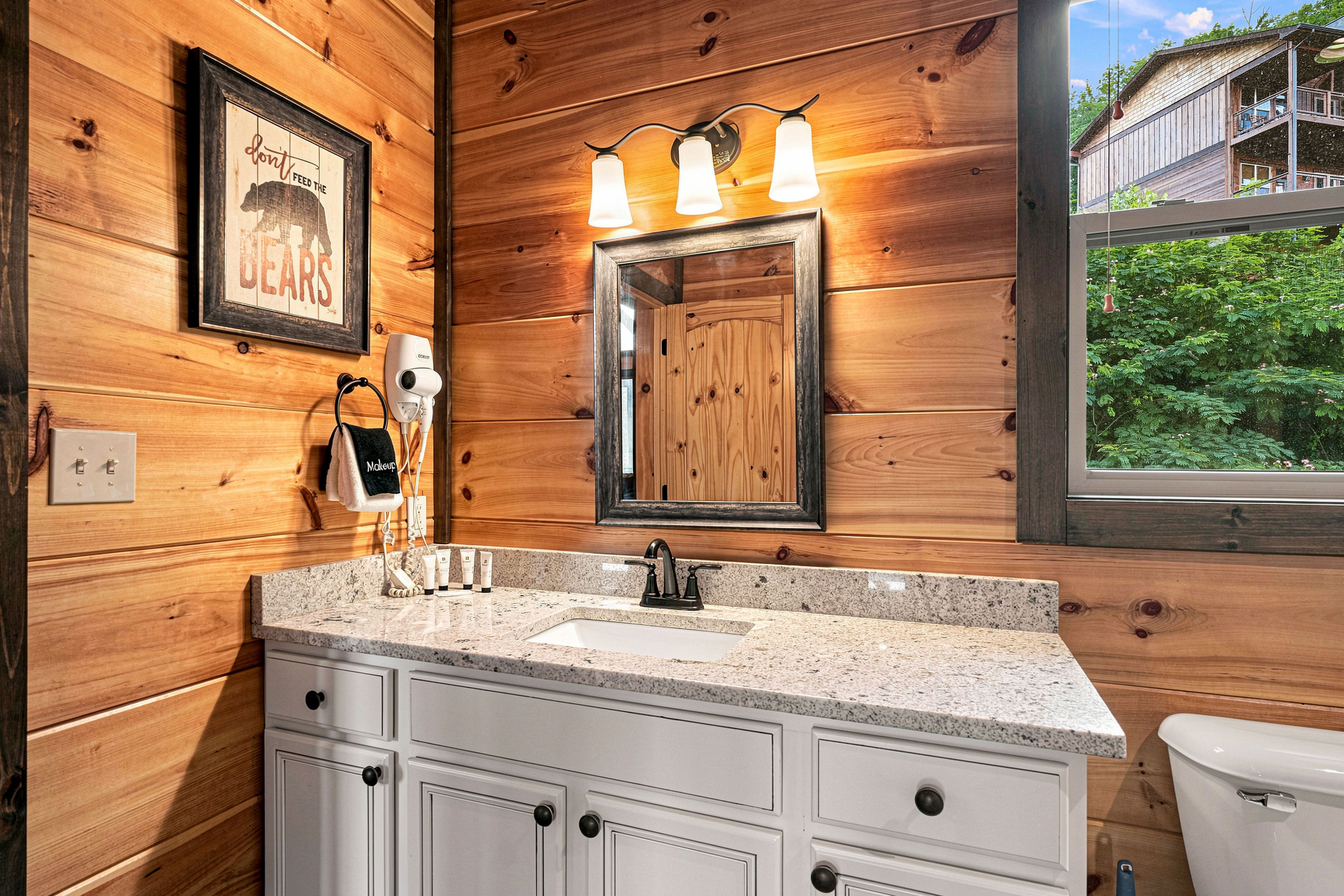 Upper-level king suite with a private en-suite bathroom.