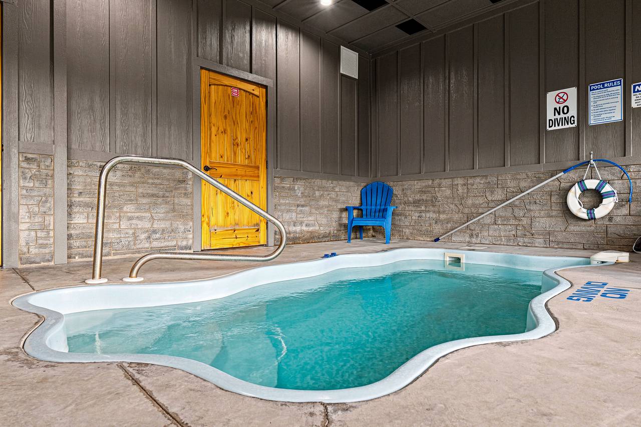 Pool reaches 5 feet at its deepest point. Pool reaches 5 feet at its deepest point.