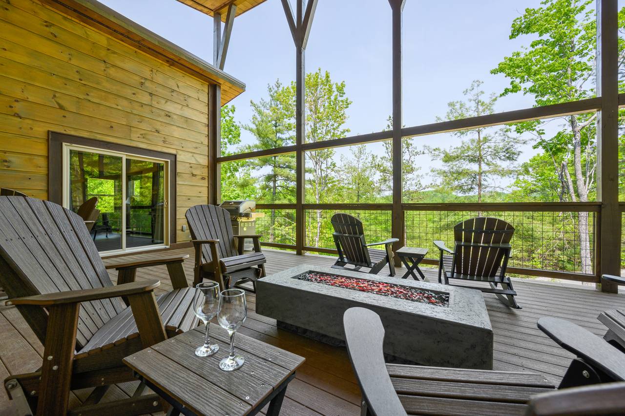 Oversized Deck with Gas Fire Pit Seating Oversized Deck with Gas Fire Pit Seating