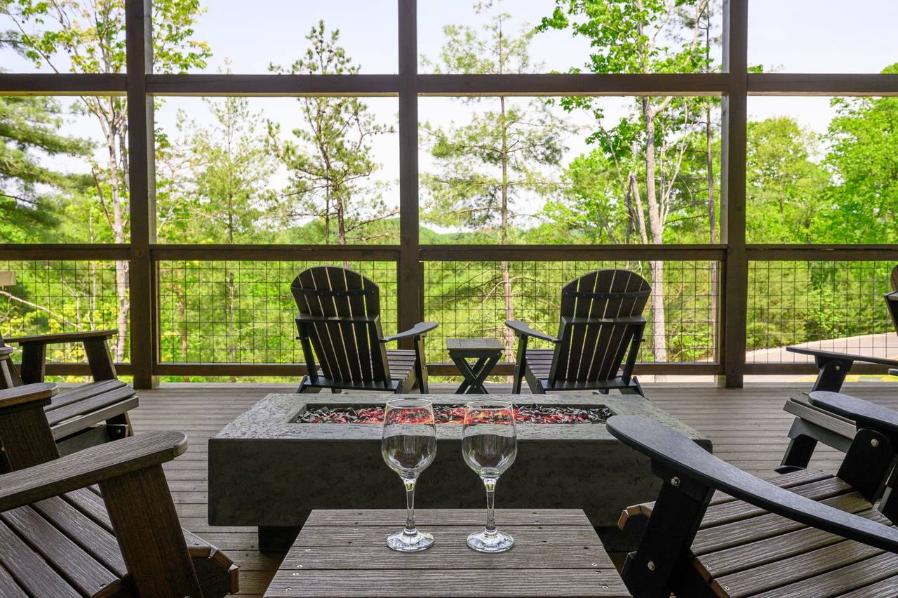 Oversized Deck with Gas Fire Pit Seating Oversized Deck with Gas Fire Pit Seating