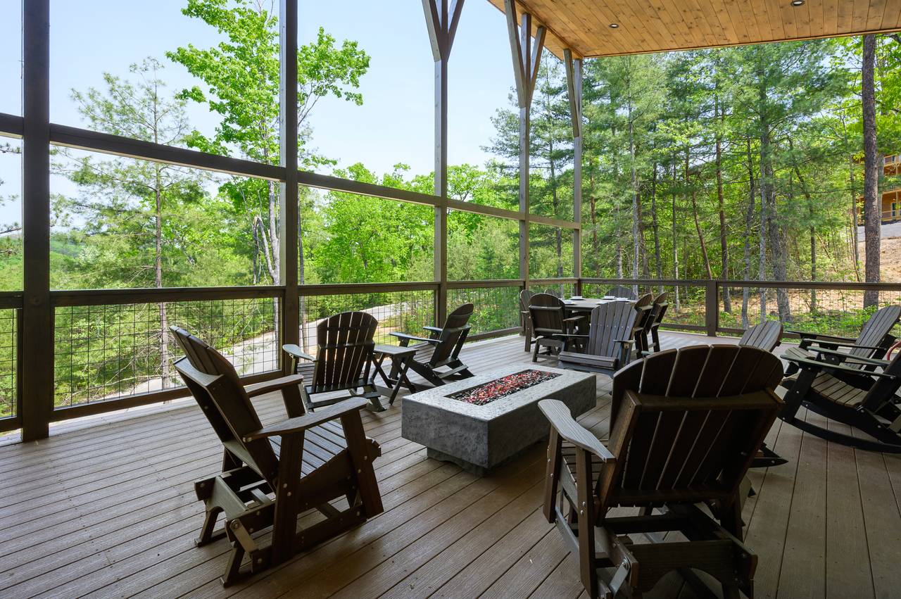 Oversized Deck with Gas Fire Pit Seating Oversized Deck with Gas Fire Pit Seating