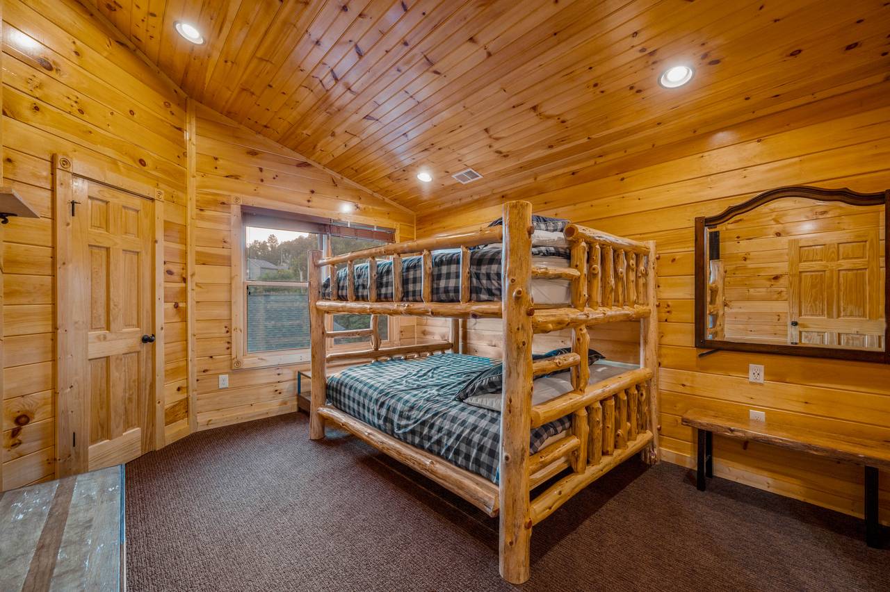 Bed 2: Queen over queen bunk, ensuite bath, and TV Bed 2: Queen over queen bunk, ensuite bath, and TV