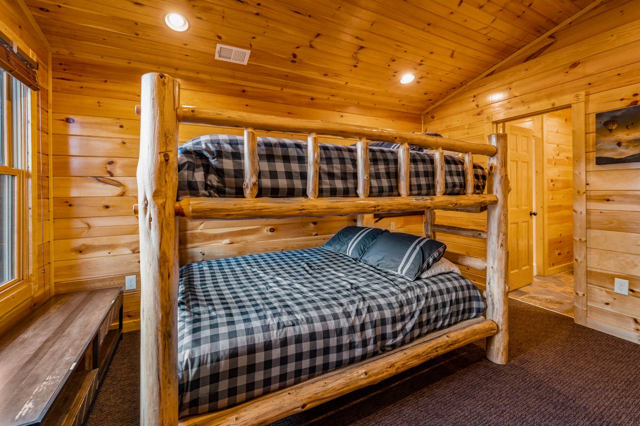 Bed 2: Queen over queen bunk, ensuite bath, and TV Bed 2: Queen over queen bunk, ensuite bath, and TV