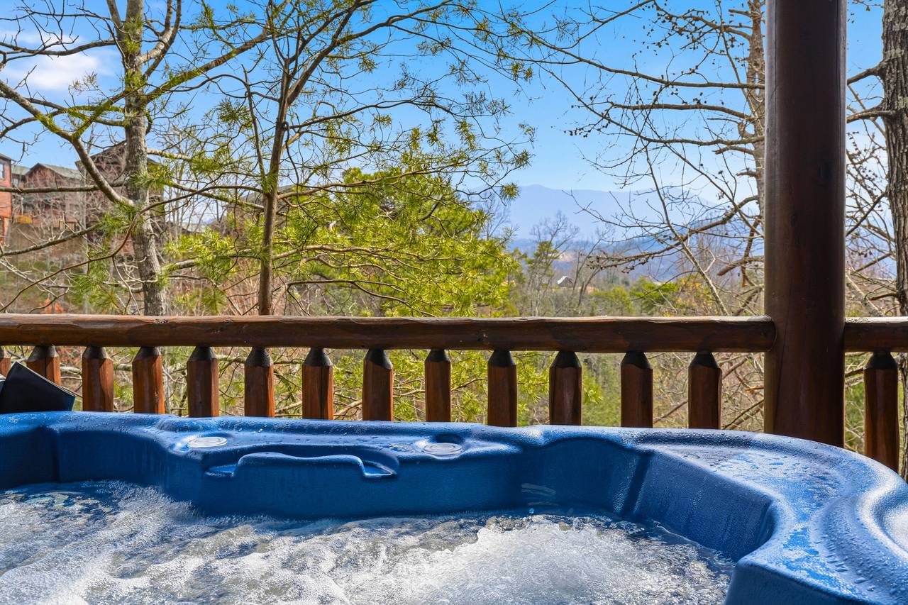 Private deck with brand new relaxing hot tub Private deck with brand new relaxing hot tub
