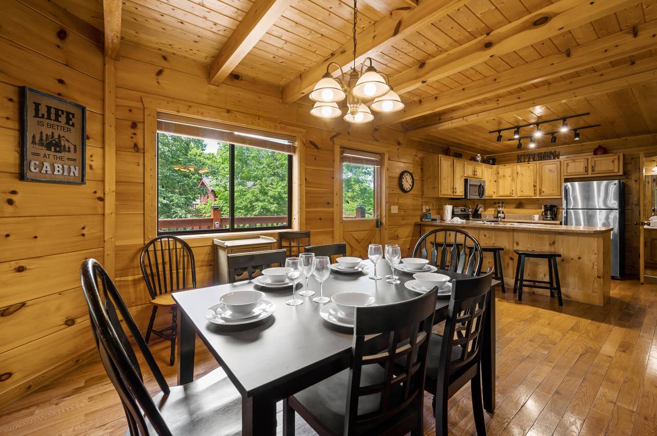 Dining area and kitchen island provides plenty of seating Dining area and kitchen island provides plenty of seating