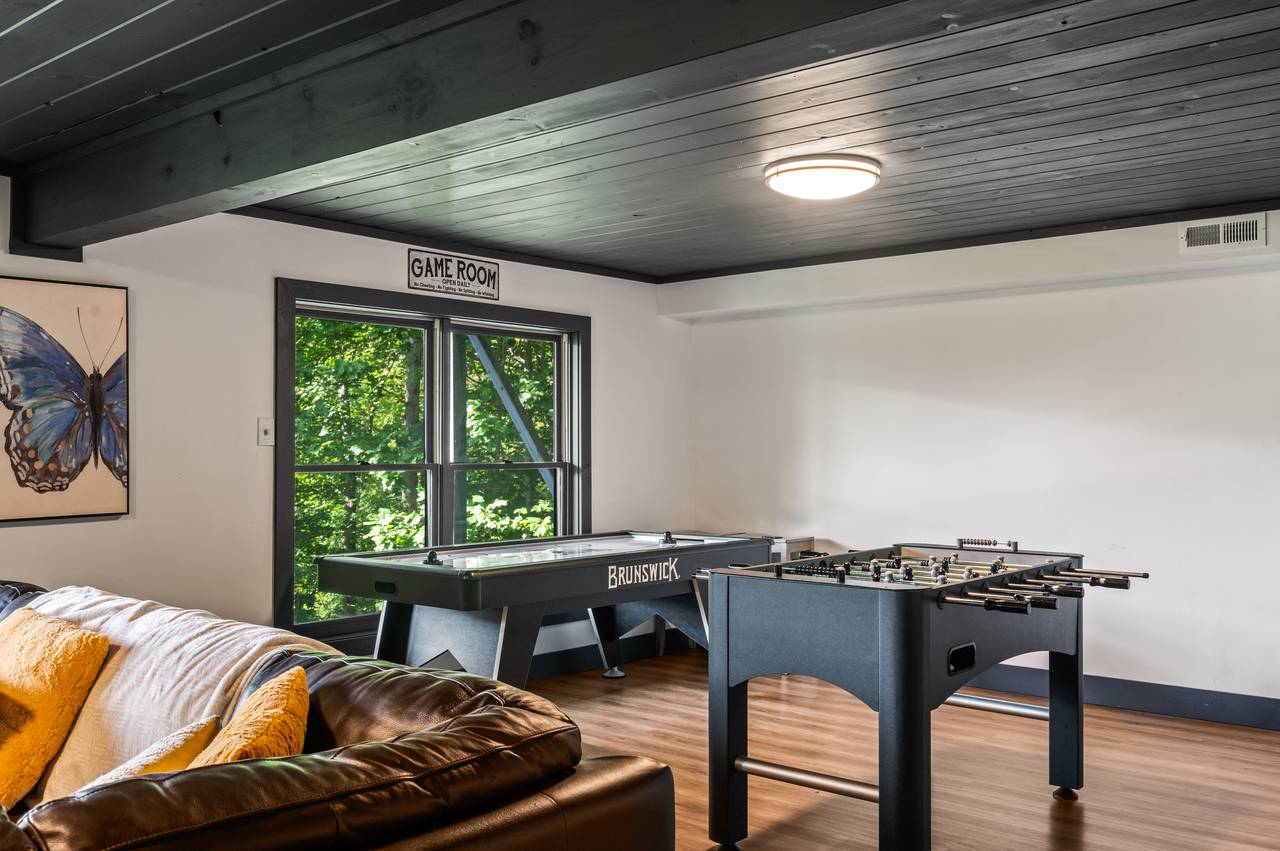 Cozy game room for family competition Cozy game room for family competition