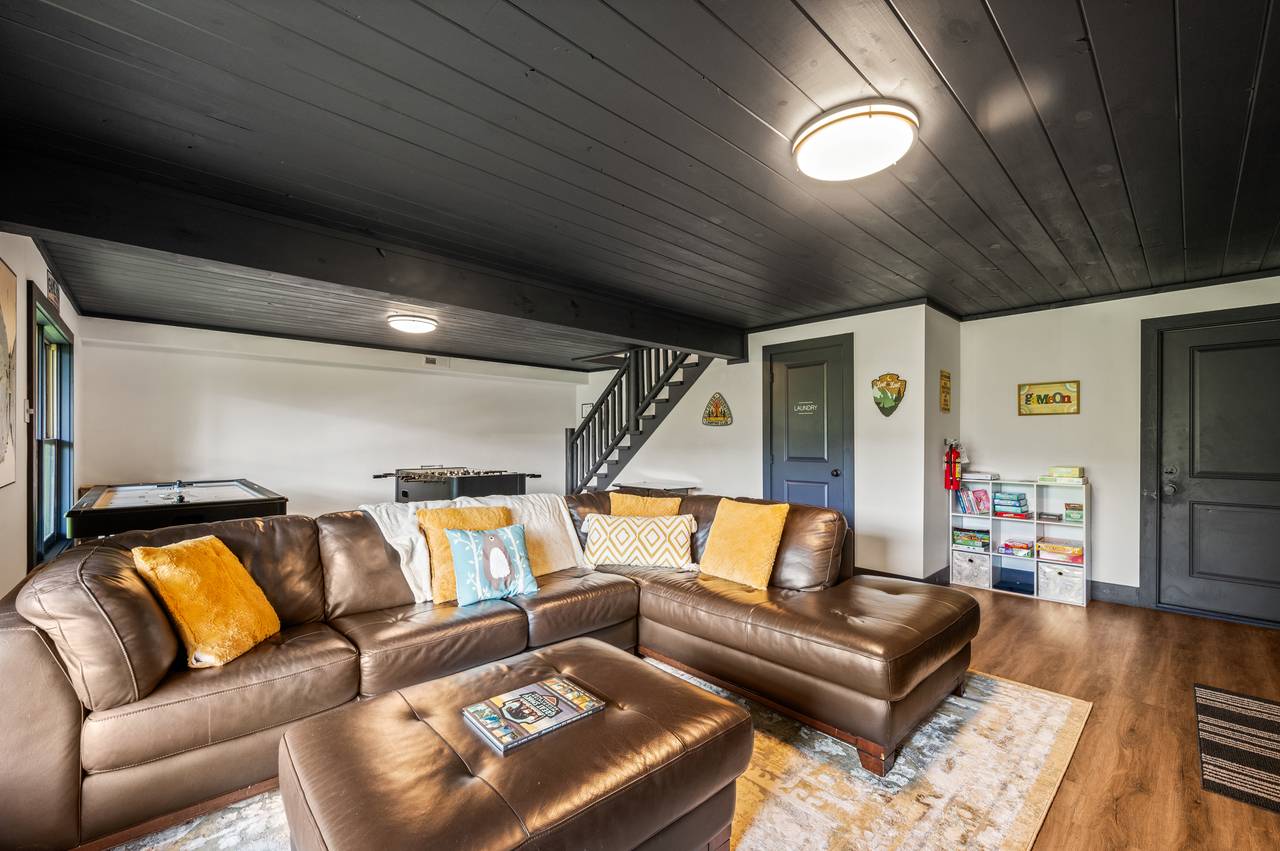 Cozy game room for family competition Cozy game room for family competition