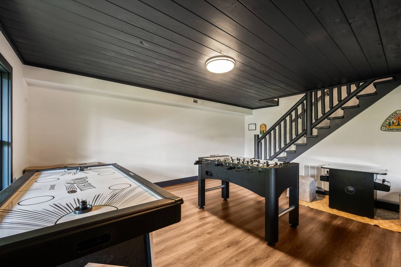 Basement game room with foosball & arcade Basement game room with foosball & arcade