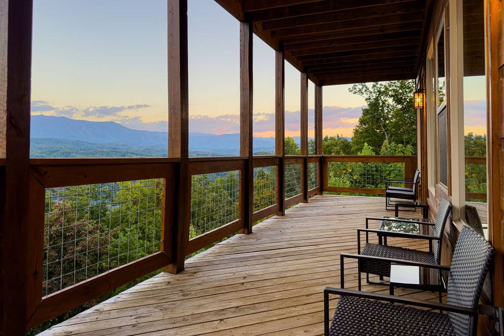 Deck seating, the perfect spot for morning coffee.