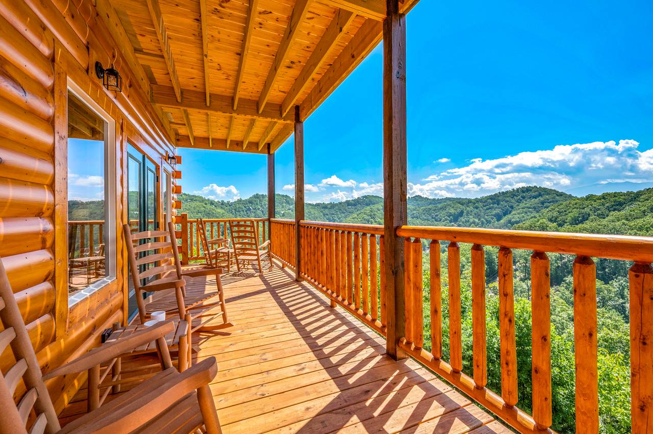 Beautiful deck views with deck seating Beautiful deck views with deck seating
