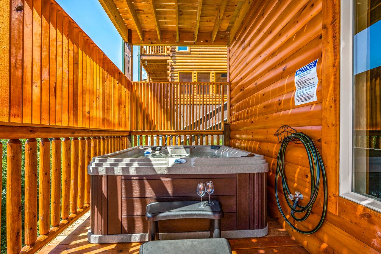 Relax in your own private hot tub Relax in your own private hot tub