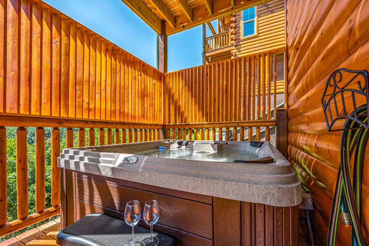 Relax in your own private hot tub Relax in your own private hot tub