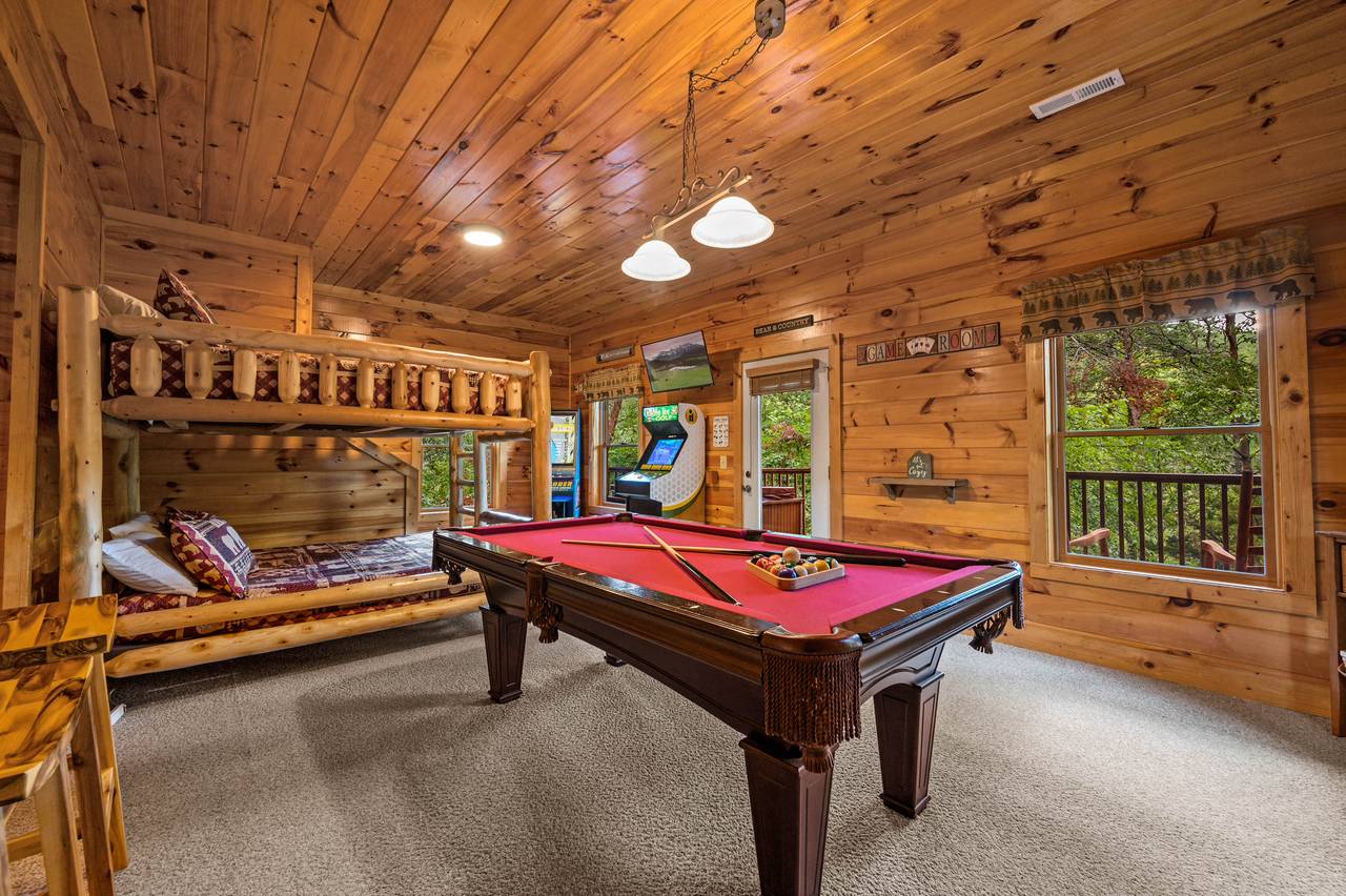 Game Room: Pool Table, Golden Tee, Multi-Cade; Queen Bunk Game Room: Pool Table, Golden Tee, Multi-Cade; Queen Bunk