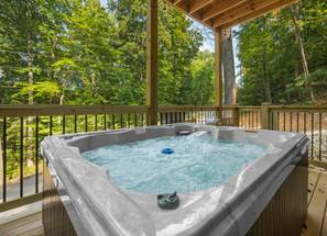 <span class="name">Private and secluded hot tub</span> <span class="name">Private and secluded hot tub</span>