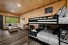 Full over full bunk bed in lower level game room Full over full bunk bed in lower level game room