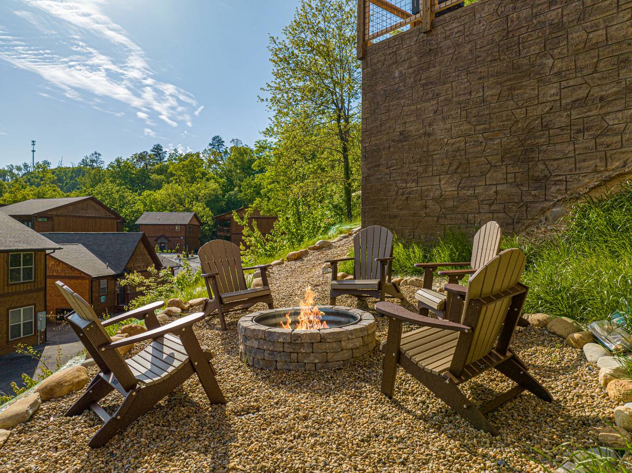 Outdoor real wood fire pit and chairs Outdoor real wood fire pit and chairs