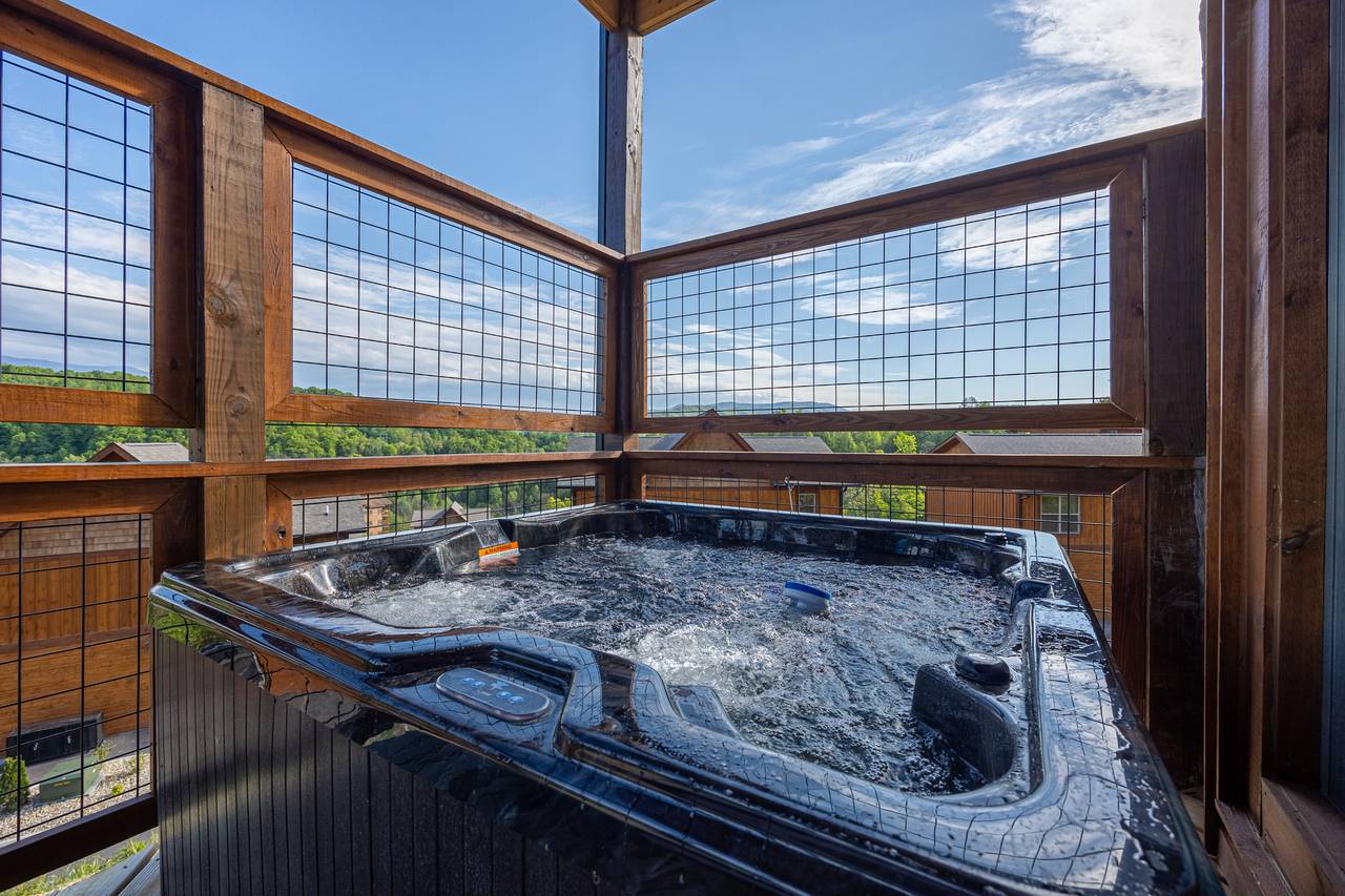 Soak your troubles in a private outdoor hot tub. Soak your troubles in a private outdoor hot tub.