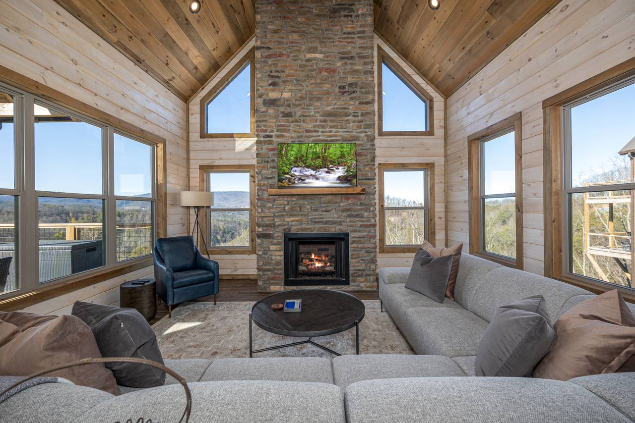 Cozy living room with flat screen tv Cozy living room with flat screen tv