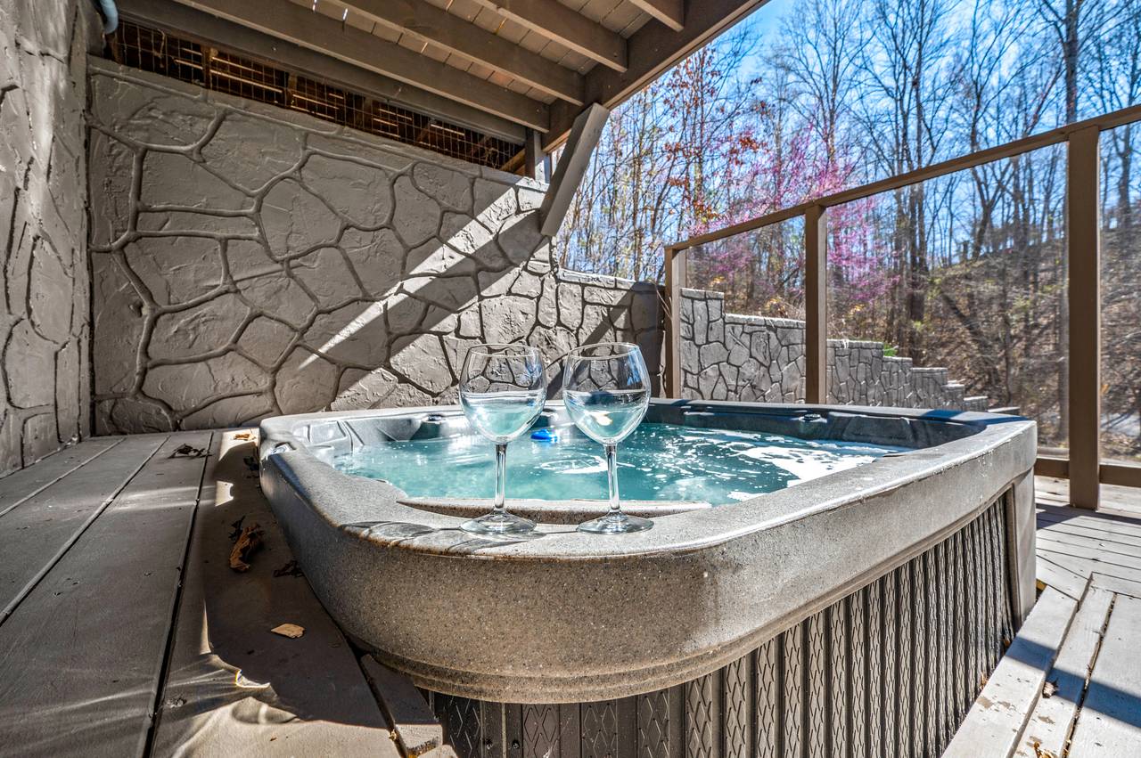 Soak your troubles away in your private hot tub. Soak your troubles away in your private hot tub.