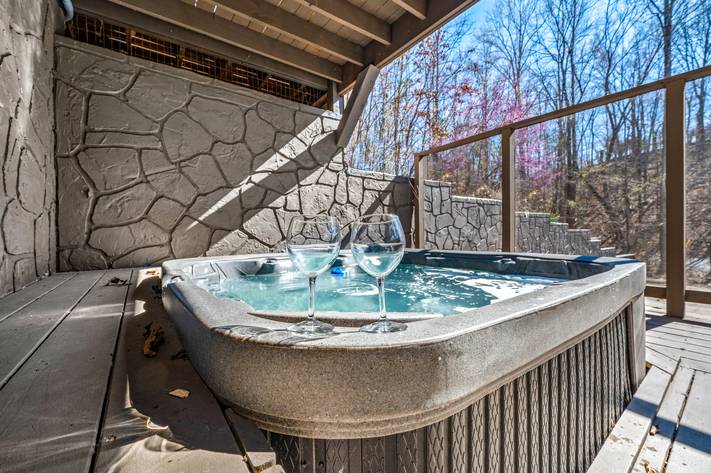Soak your troubles away in your private hot tub. Soak your troubles away in your private hot tub.
