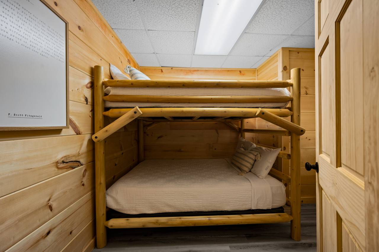 Lower level full over full bunk bedroom Lower level full over full bunk bedroom
