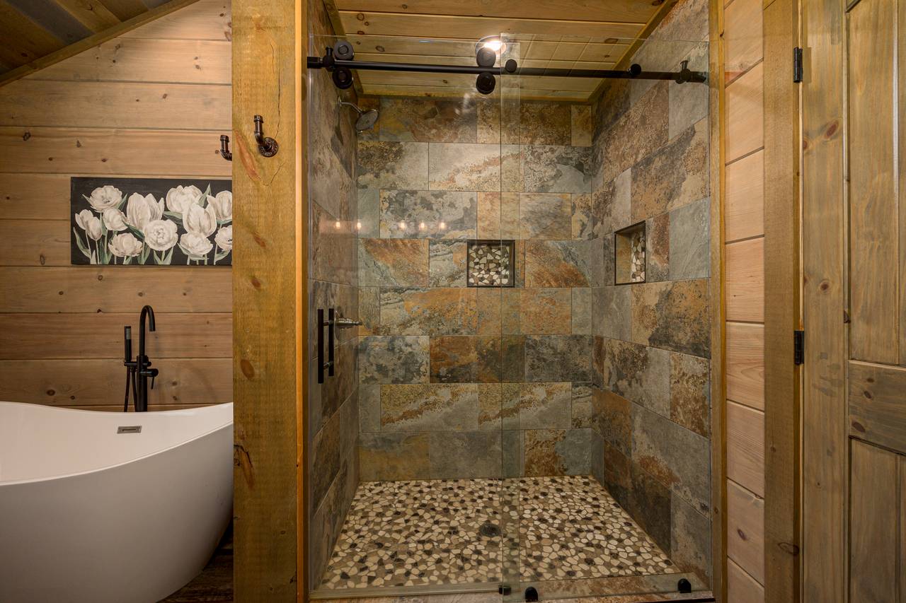 Bath 2: entry level king ensuite w/standing shower & soaking tub Bath 2: entry level king ensuite w/standing shower & soaking tub