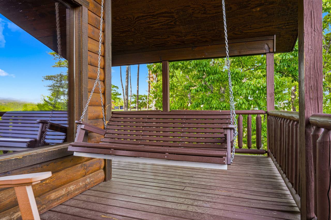 Porch swing and Smoky Mountain views Porch swing and Smoky Mountain views