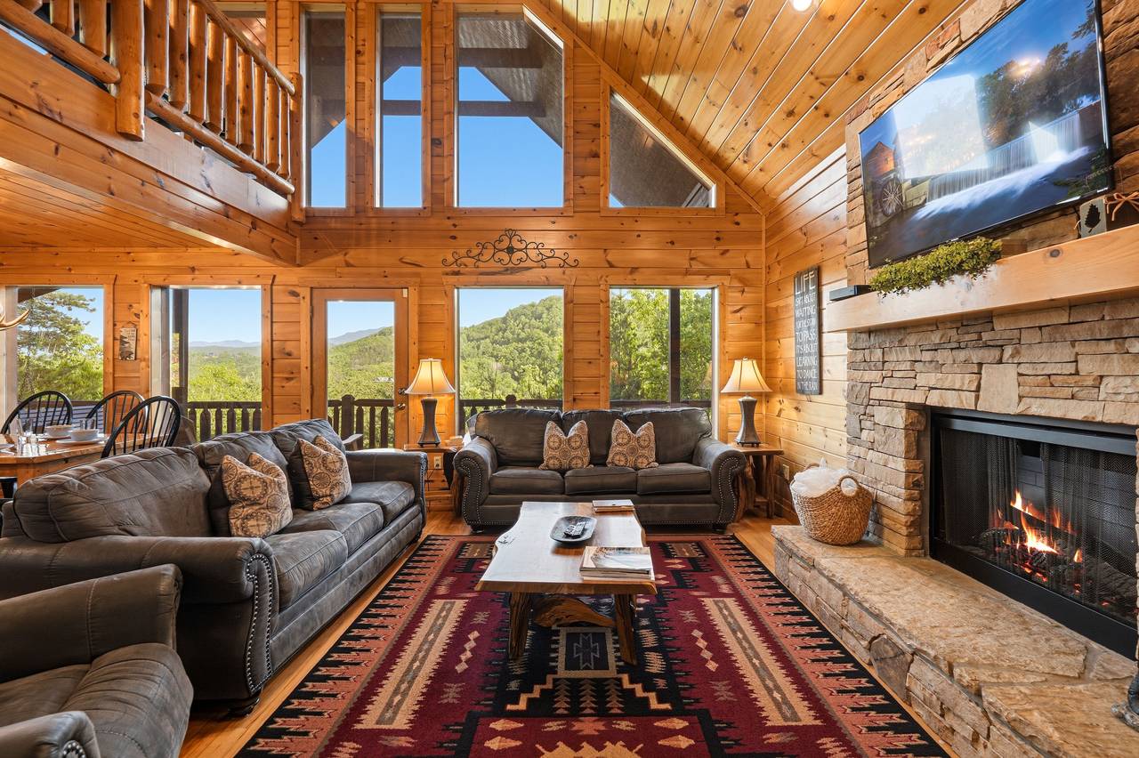 Stacked-stone electric fireplace & Smart TV Stacked-stone electric fireplace & Smart TV