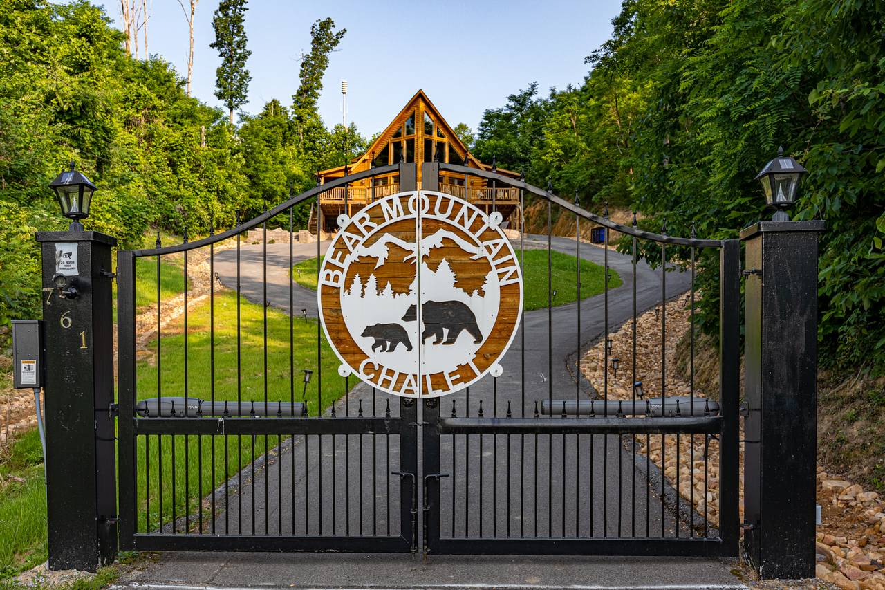 Welcome to Bear Mountain Chalet! Gated entrance to the cabin. Welcome to Bear Mountain Chalet! Gated entrance to the cabin.