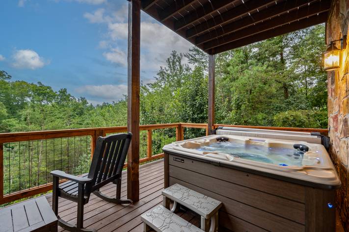 Soak your troubles away in your private outdoor hot tub. Soak your troubles away in your private outdoor hot tub.