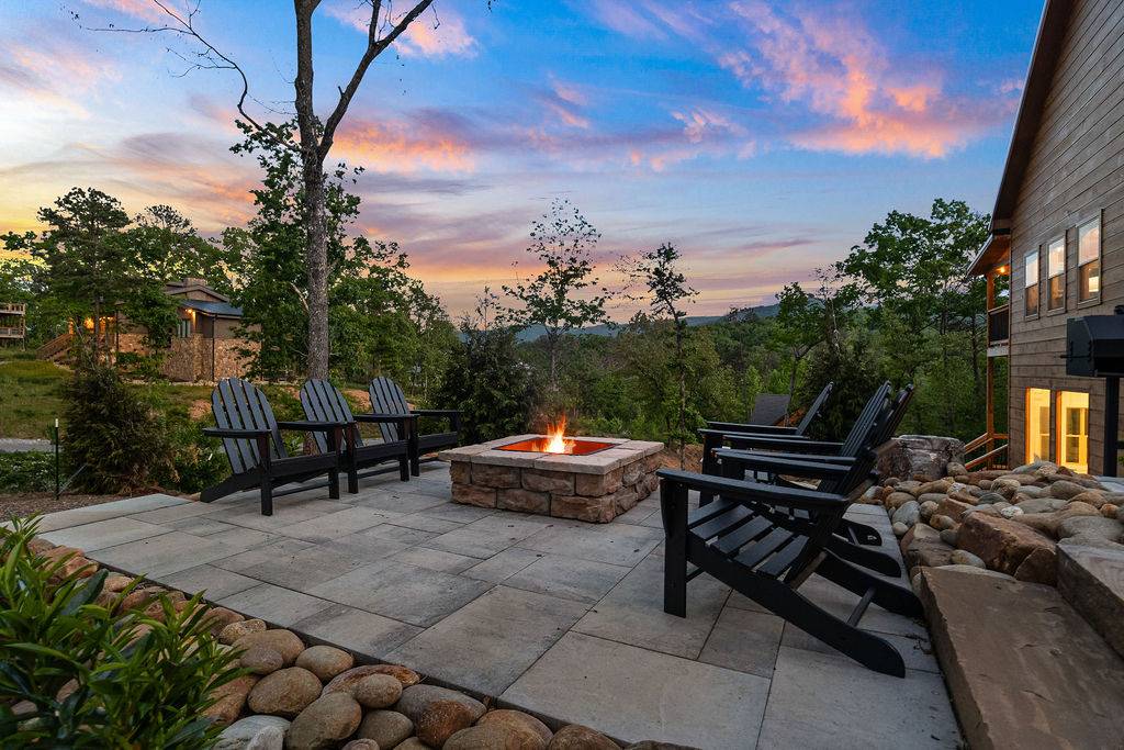 Private outdoor wood firepit