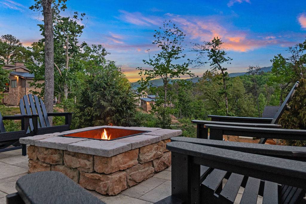 Private outdoor wood firepit