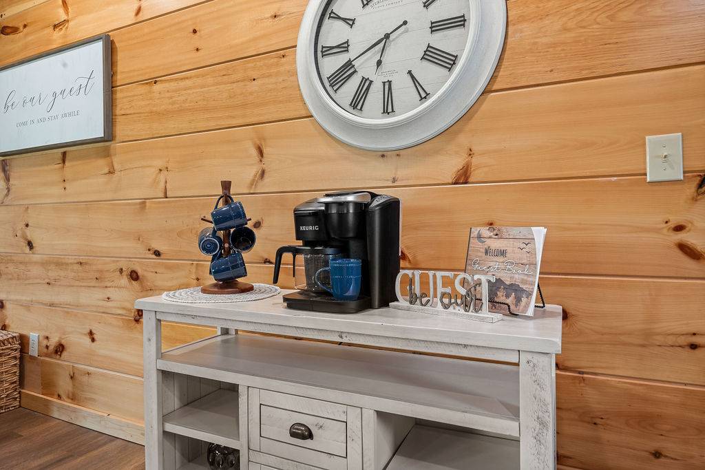 Coffee station with coffee pot and Keurig