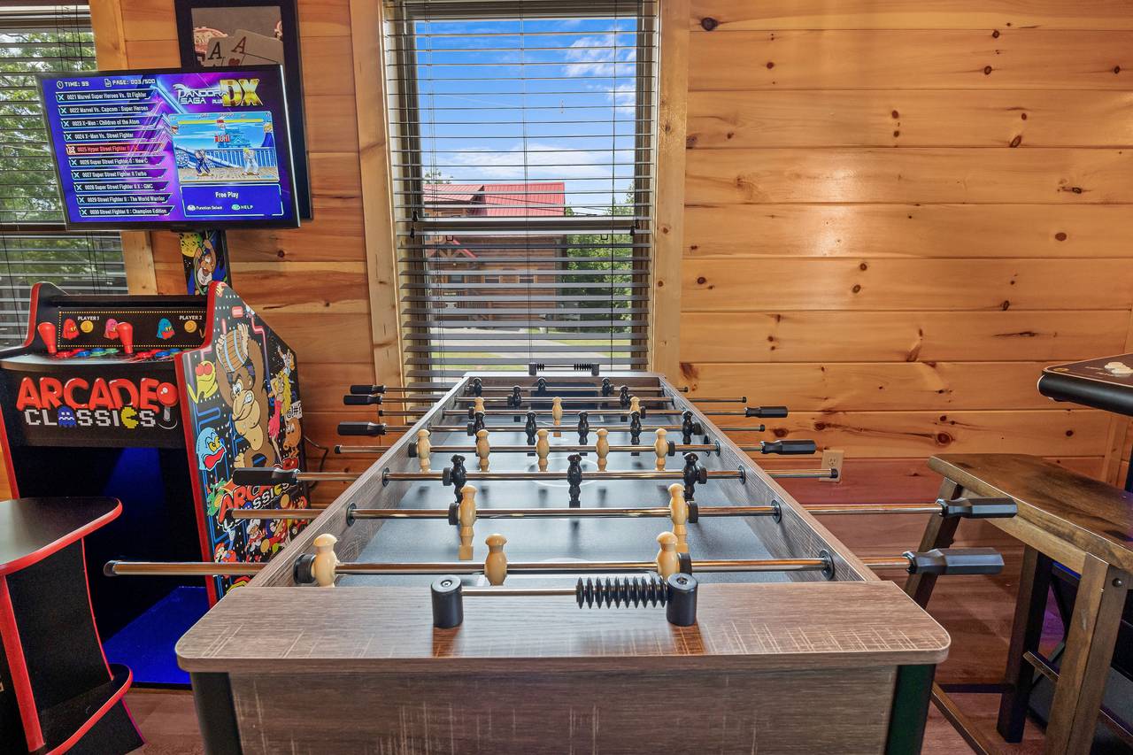 Foosball table for friendly competition Foosball table for friendly competition