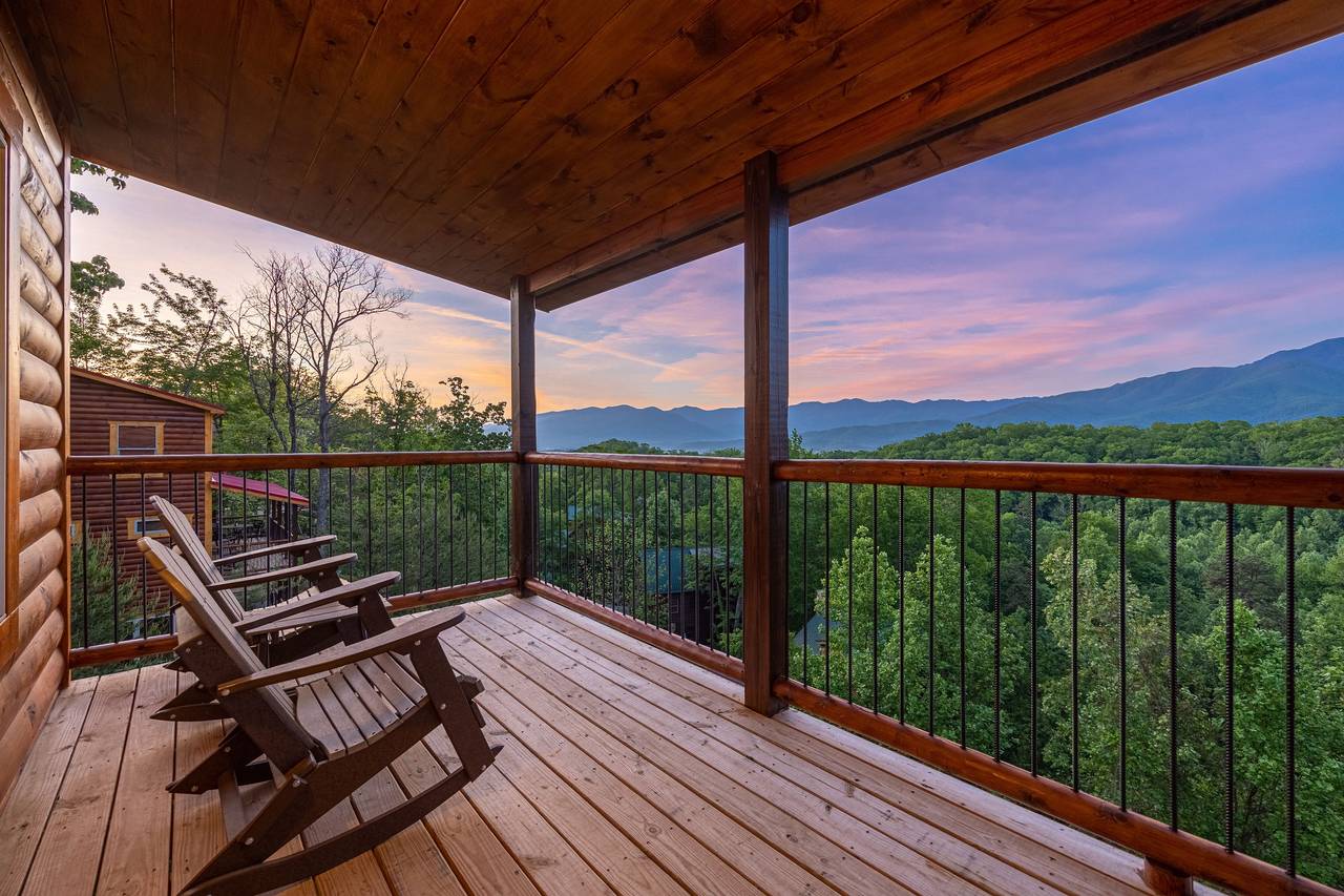 Three decks showcase the surrounding mountain scenery Three decks showcase the surrounding mountain scenery