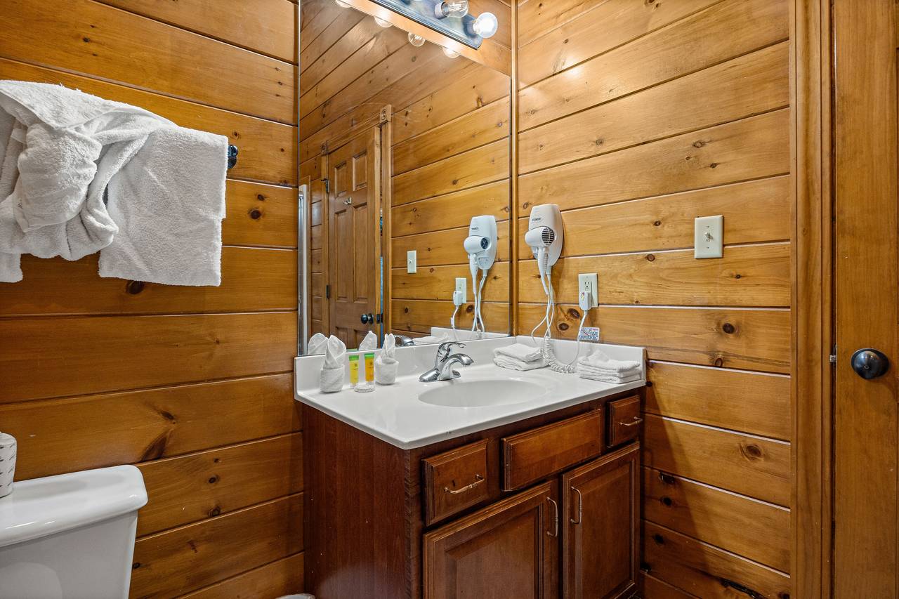 Full bath with standing shower Full bath with standing shower