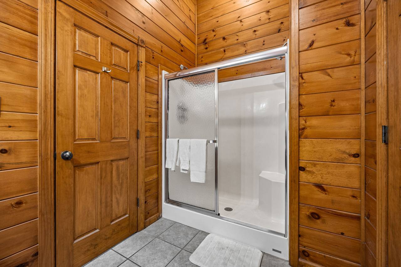Full bath with standing shower Full bath with standing shower