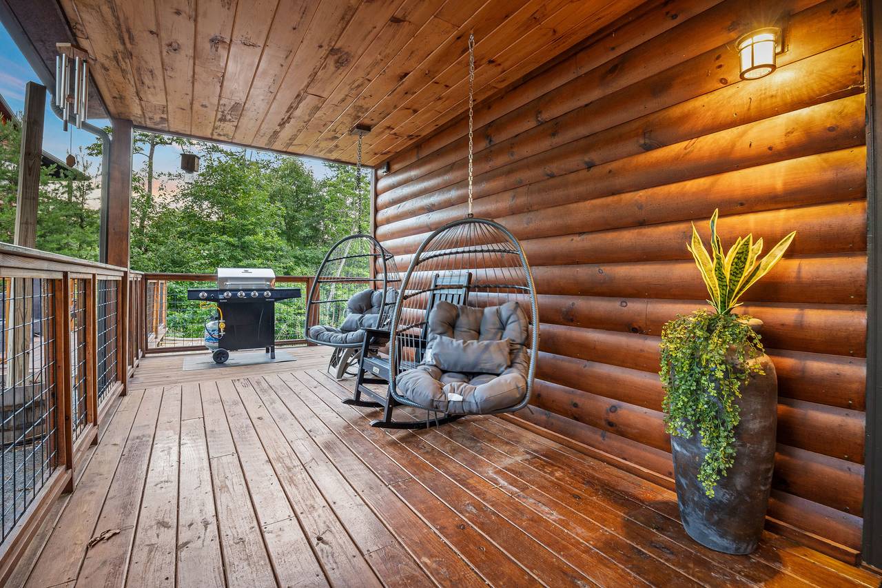 Outdoor seating a gas grill Outdoor seating a gas grill