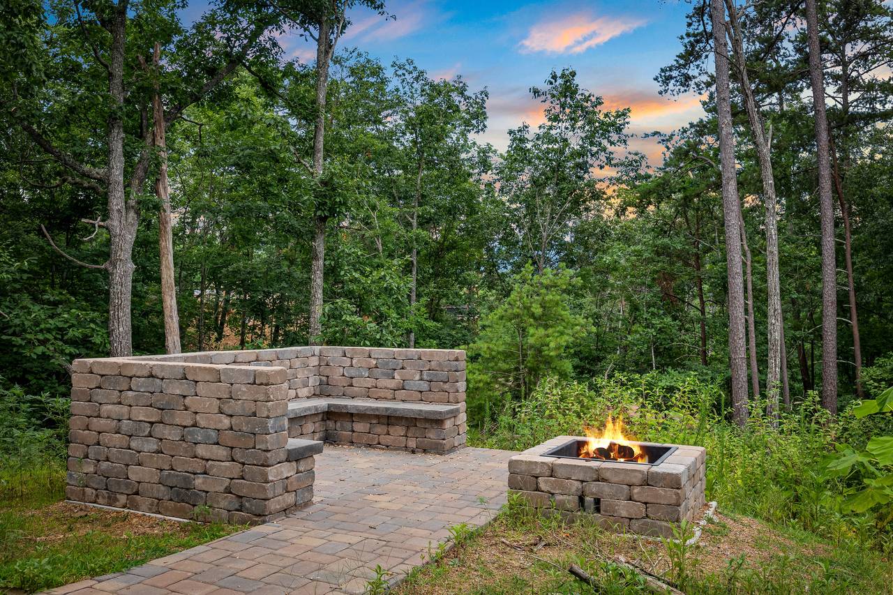 Gather around the outdoor natural wood fire pit for Smores! Gather around the outdoor natural wood fire pit for Smores!