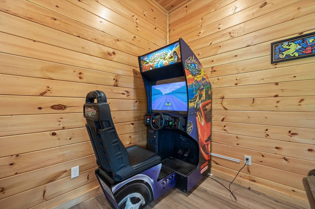 Game Room: Pool Table, Driving Game, & Multi-Cade Arcade Game Room: Pool Table, Driving Game, & Multi-Cade Arcade