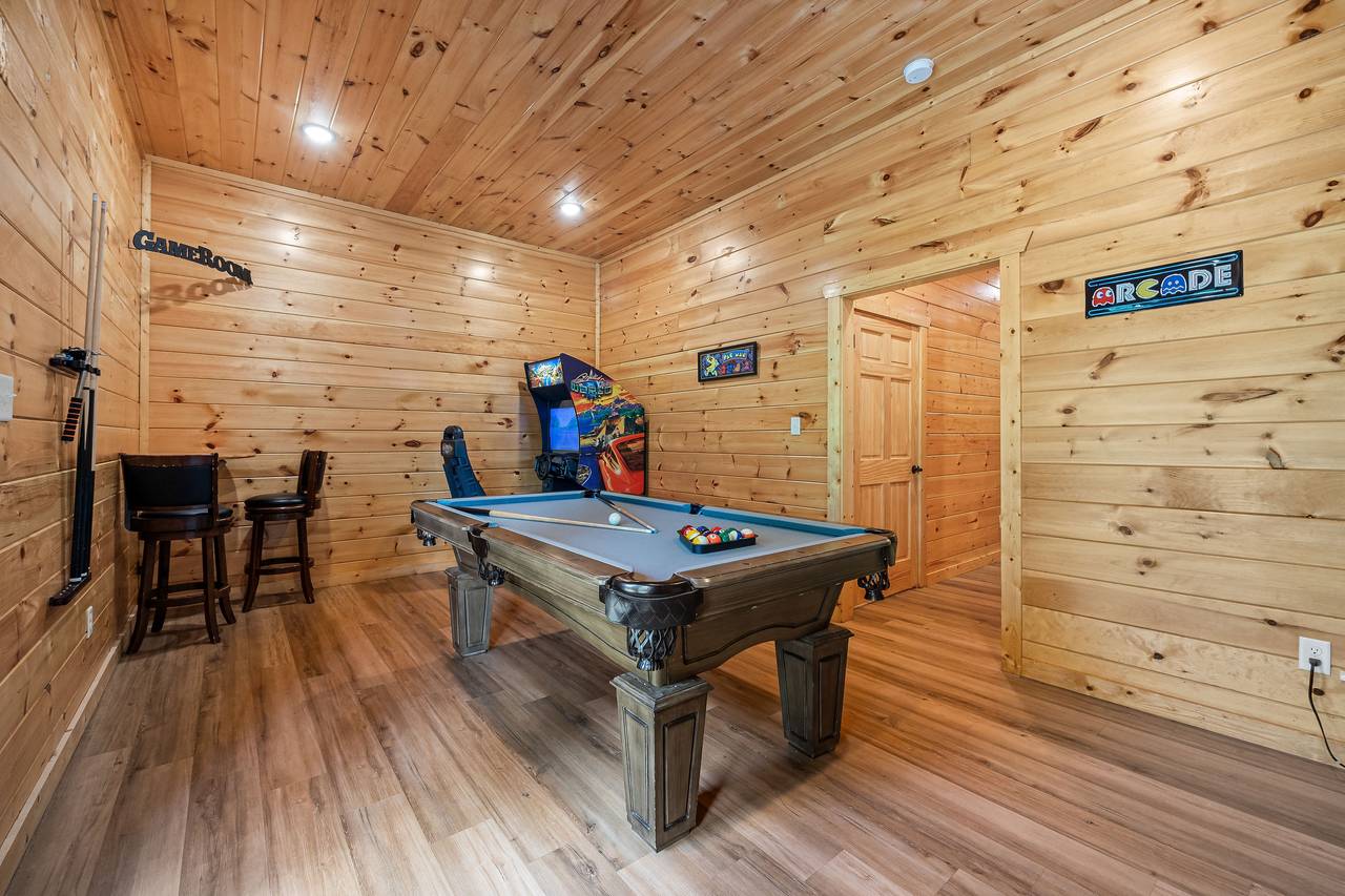 Game Room: Pool Table, Driving Game, & Multi-Cade Arcade Game Room: Pool Table, Driving Game, & Multi-Cade Arcade