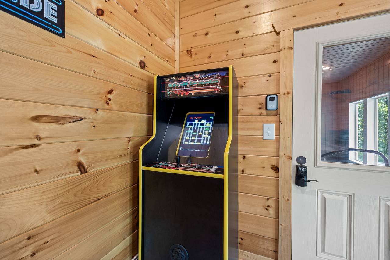Game Room: Pool Table, Driving Game, & Multi-Cade Arcade Game Room: Pool Table, Driving Game, & Multi-Cade Arcade