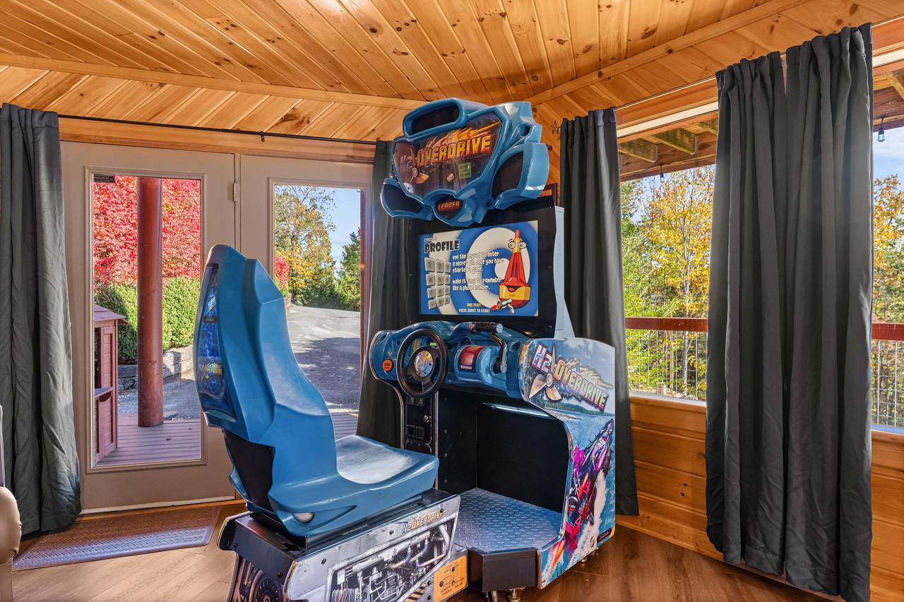 Lower level game room with Boat racing game Lower level game room with Boat racing game