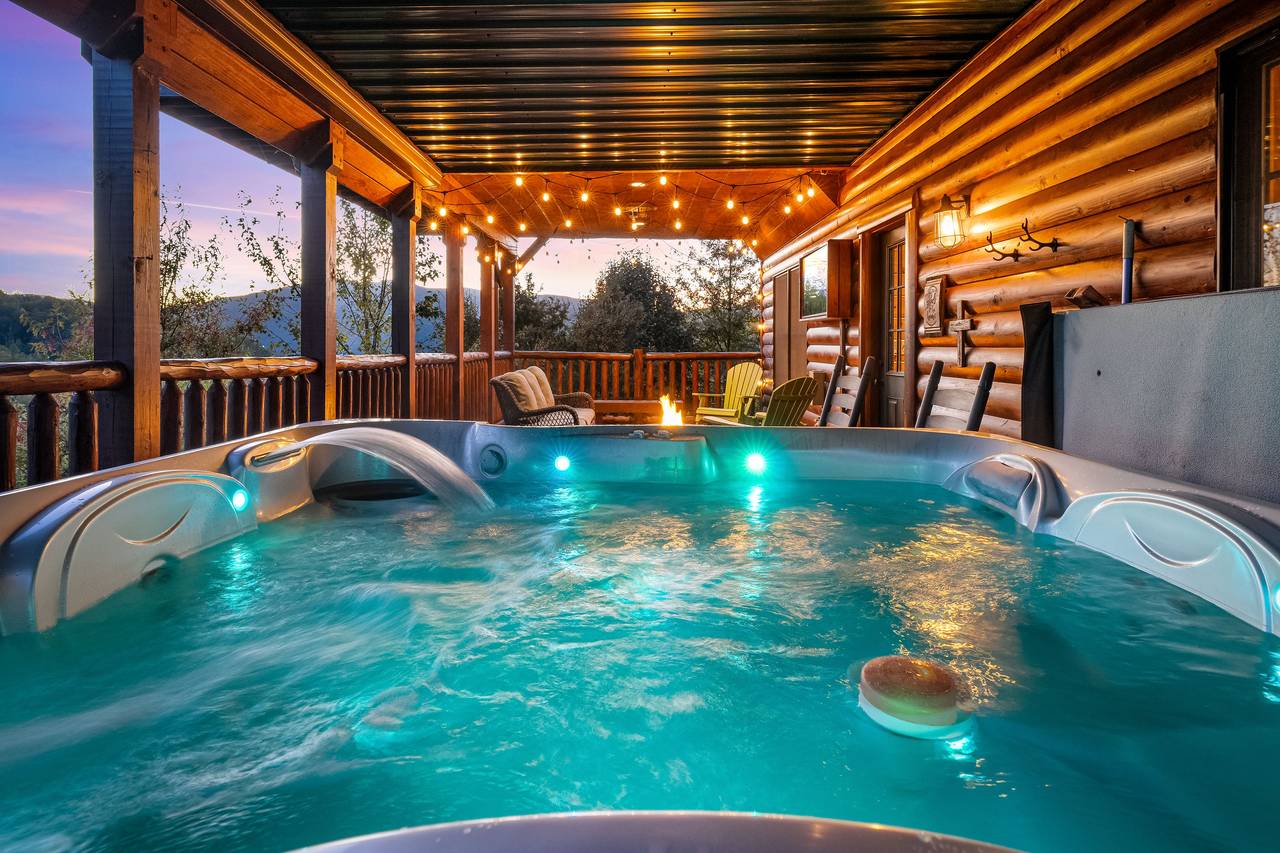 Soak your cares away in the private hot tub on the deck! Soak your cares away in the private hot tub on the deck!