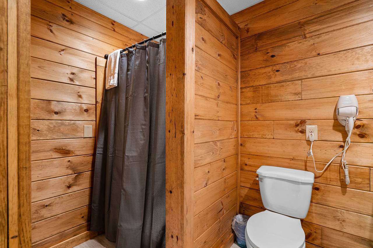 Bottom level full bathroom with standing shower Bottom level full bathroom with standing shower