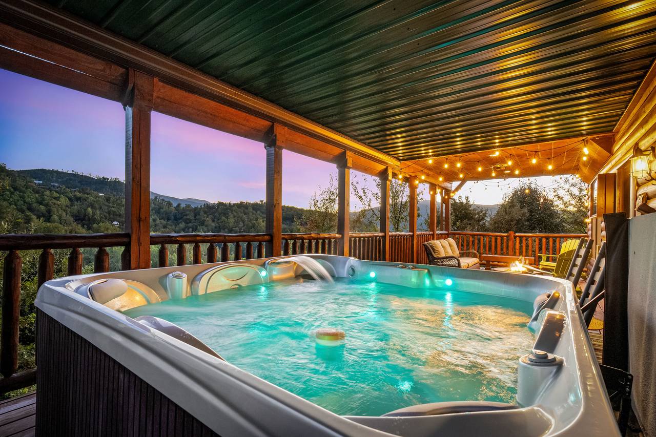 Soak your cares away in the private hot tub on the deck! Soak your cares away in the private hot tub on the deck!