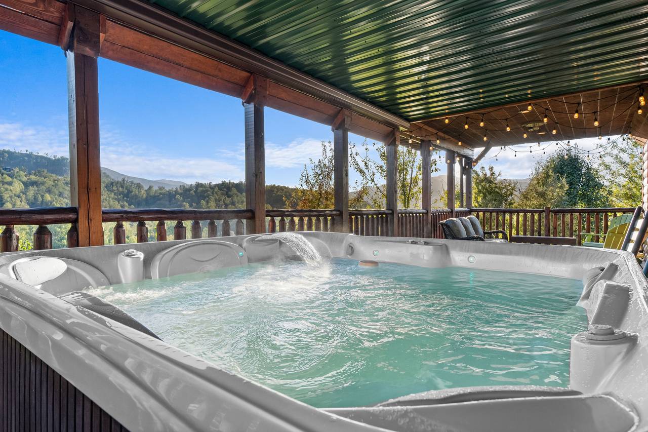 Soak your cares away in the private hot tub on the deck! Soak your cares away in the private hot tub on the deck!