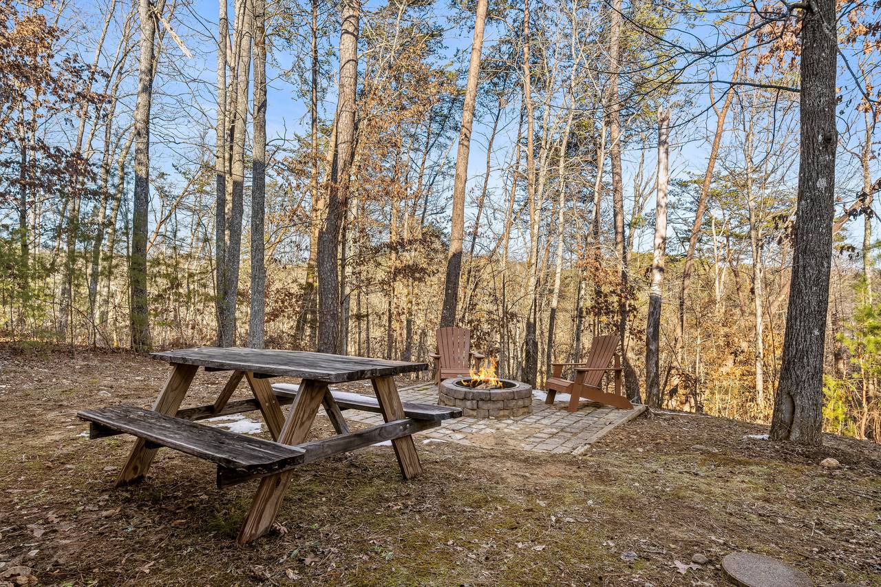 Picnic table and wood burning fire pit Picnic table and wood burning fire pit